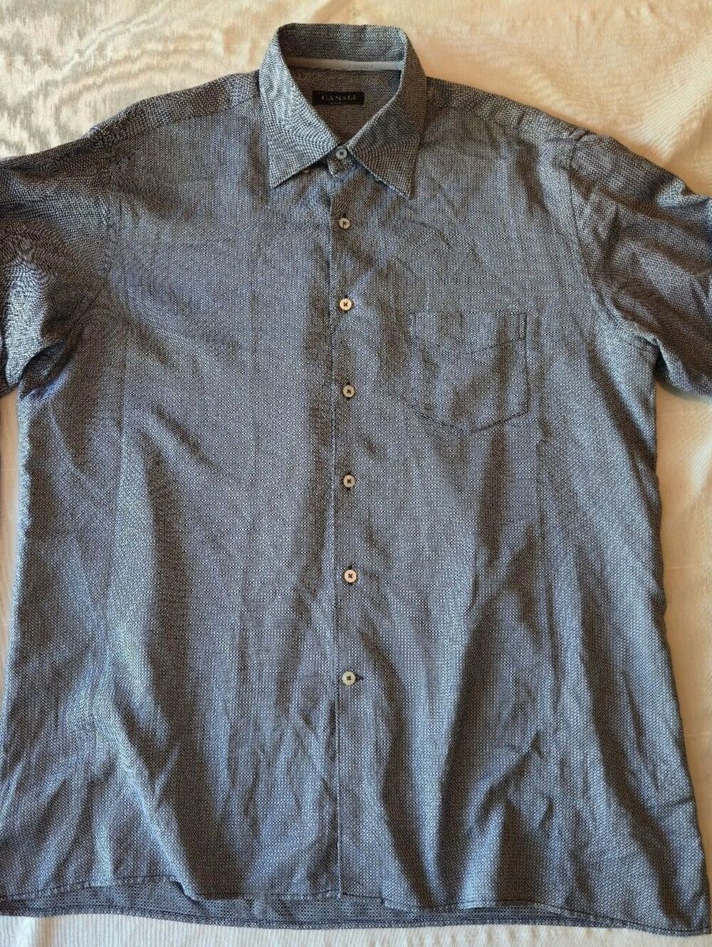 Canali Men's Long Sleeve Dress Shirt XL Made in Italy